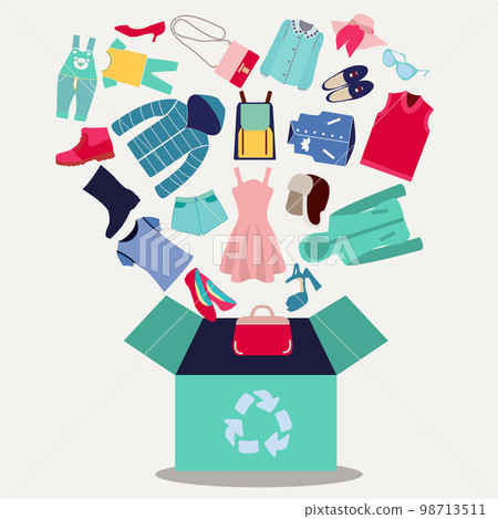 The box with arrows recycle symbol 98713511