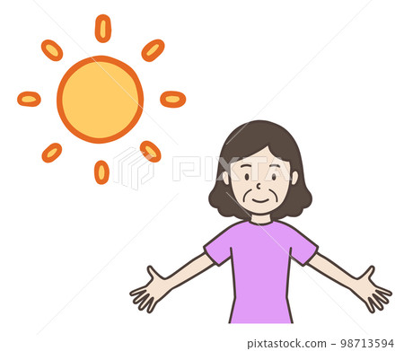 早晨太陽的中年婦女，阿姨 98713594