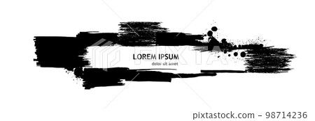 Black blob object on White Background. Frame for text with a brush. Vector illustration Black blob object on White Background. Frame for text with a brush. Vector illustration 98714236
