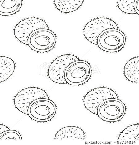 Coloring Seamless pattern with tropical fruits. Illustration in hand draw style Coloring Seamless pattern with tropical fruits. Illustration in hand draw style 98714814