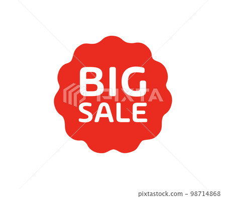 Big sale label logo design. Sale label with price clearance for purchase. Shopping event and retail marketing promotion. Sticker, badge, coupon, store vector design and illustration. Big sale label logo design. Sale label with price clearance for purchase. Shopping event and retail marketing promotion. Sticker, badge, coupon, store vector design and illustration. 98714868
