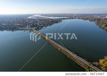 Scenic panorama aerial view of Mantua, Lombardy, Italy 98714887