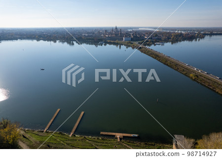 Scenic panorama aerial view of Mantua, Lombardy, Italy 98714927