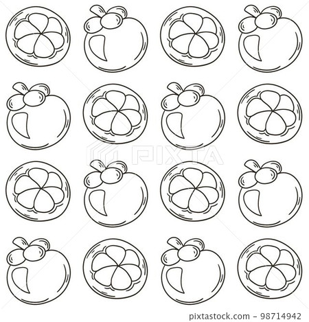 Coloring Seamless pattern with tropical fruits. Illustration in hand draw style Coloring Seamless pattern with tropical fruits. Illustration in hand draw style 98714942