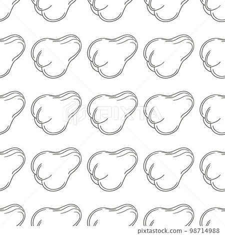 Coloring Seamless pattern with tropical fruits. Illustration in hand draw style 98714988