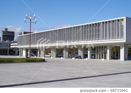 View of Hiroshima Peace Memorial Museum building View of Hiroshima Peace Memorial Museum building 98715041