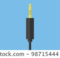 Jack cable icon, Audio jack 3.5 mm logo design. Black stereo audio cable, Audio cable for connection sound equipment. vector design and illustration. 98715444