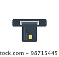 Atm cash slot, ATM credit card sign logo design. Cash machine inserting credit card, atm sign, electronic device vector design and illustration. 98715445