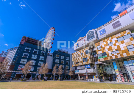 Cityscape of Yokohama, Japan View of the cityscape including Center Kita Ekimae and Tsuzuki Hankyu 98715769