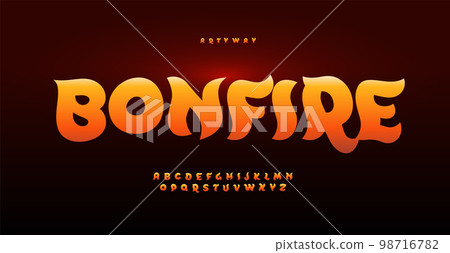 Magic bonfire alphabet, cartoon flame letters, lovable font for barbecue, pizzeria, fried food logo, playful design. Vector typographic design. Magic bonfire alphabet, cartoon flame letters, lovable font for barbecue, pizzeria, fried food logo, playful design. Vector typographic design. 98716782