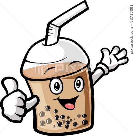 Cute bubble milk tea cartoon character 98716891