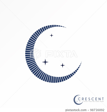 Moon or Crescent ans star with cutting line image graphic icon logo design abstract concept vector stock. Can be used as a symbol related to romance. 98716892