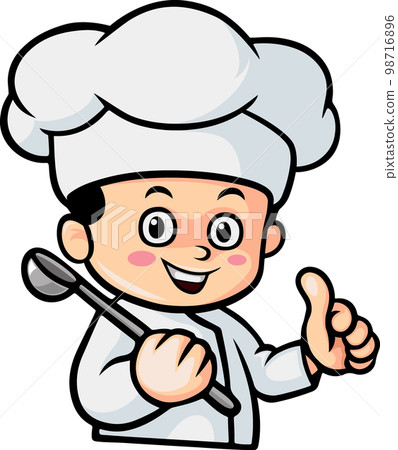 Cute chef little boy cartoon Cute chef little boy cartoon 98716896