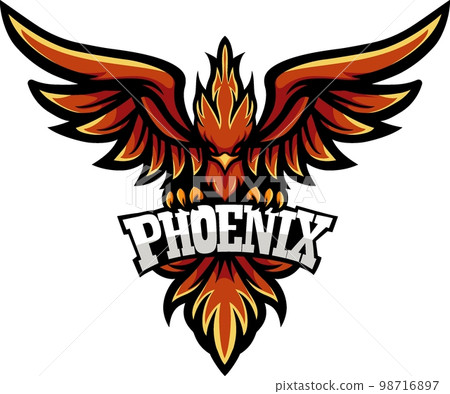 Phoenix bird cartoon mascot design 98716897