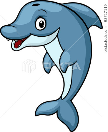 Cute dolphin cartoon on white background Cute dolphin cartoon on white background 98717119