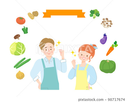 Image illustration material to enjoy cooking with family 98717674