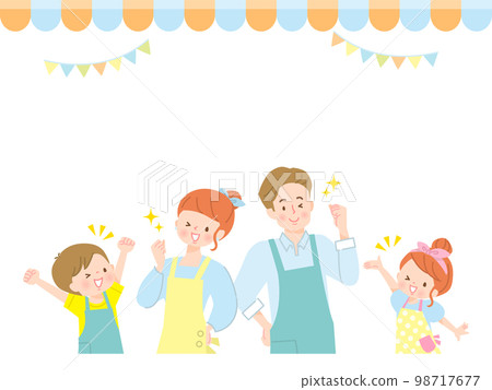 與家人一起享受烹飪的圖像插圖材料 與家人一起享受烹飪的圖像插圖材料 98717677