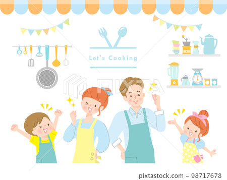 Image illustration material to enjoy cooking with family 98717678