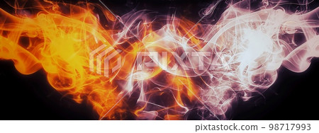 Abstract background with swirling fire flames and smoke 98717993
