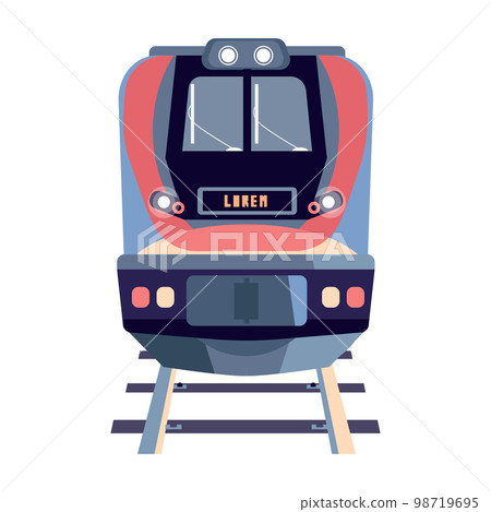 Flat Train Illustration 98719695