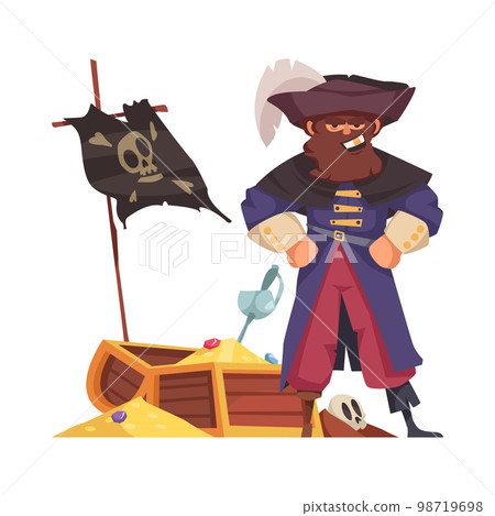 Cartoon Pirate Captain Cartoon Pirate Captain 98719698