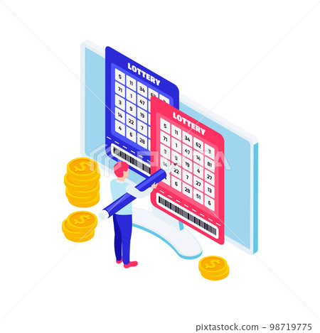 Lottery Isometric Icon Lottery Isometric Icon 98719775
