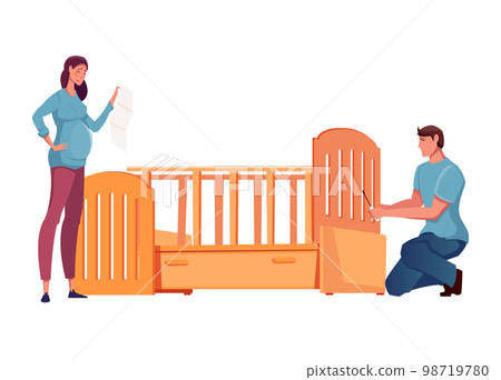 Crib Assembling Icon Crib Assembling Icon 98719780