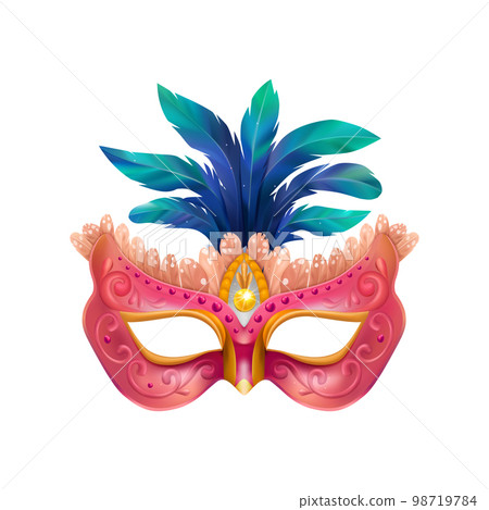 Purple Mask Feather Composition 98719784
