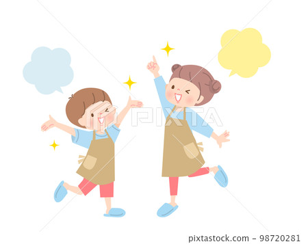 Illustration material of children in aprons 98720281