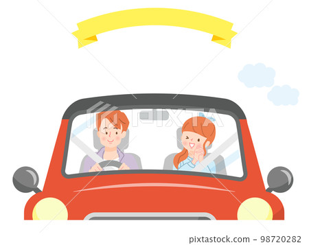 Vector illustration material of a family to drive 98720282