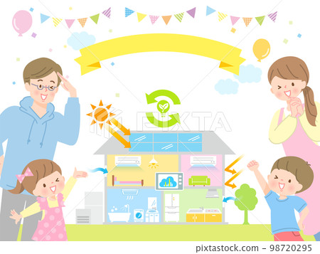 生態住宅和微笑家庭的形象 98720295