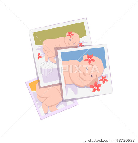 Child Photographs Flat Composition Child Photographs Flat Composition 98720658