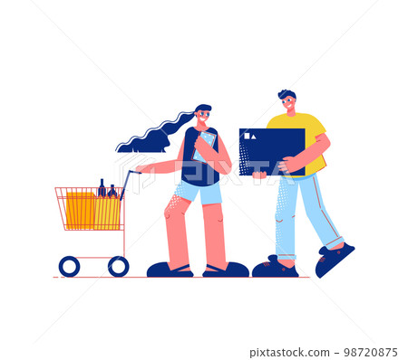 Wife Husband Shopping Composition Wife Husband Shopping Composition 98720875