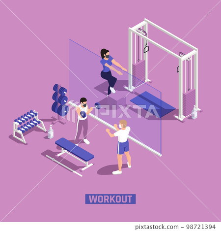 Workout Fitness Isometric Composition 98721394
