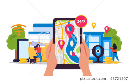 City Monitoring Flat Composition City Monitoring Flat Composition 98721397