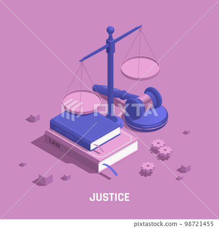 Law Justice Isometric Colored Composition Law Justice Isometric Colored Composition 98721455