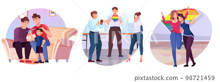 Lgbt Flat Compositions Set Lgbt Flat Compositions Set 98721459