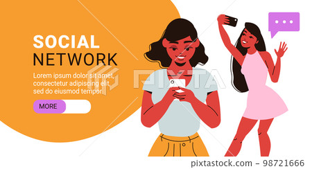 Social Network Horizontal Banner 98721666