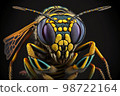 Extreme ultra macro of wasp (Vespula vulgaris) head 98722164