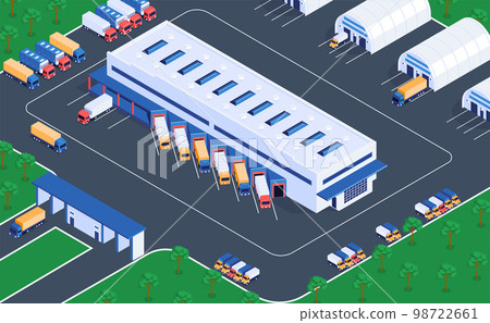 Logistics Warehousing Isometric View 98722661