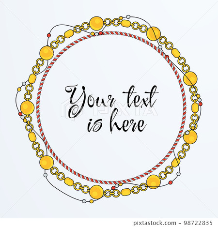 Round rope frame isolated on white background. Twisted cord 98722835