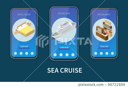 Sea Cruise Isometric Vertical Banner Set Sea Cruise Isometric Vertical Banner Set 98722889