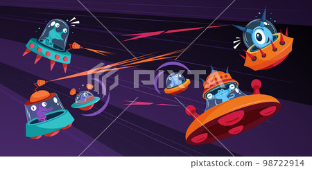 Aliens Spaceship Battle Composition 98722914