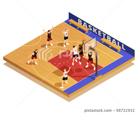 Basketball Isometric Game Composition 98722932