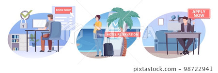 Book Now Flat Compositions 98722941