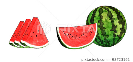 Illustration material of watermelon with white border Illustration material of watermelon with white border 98723161