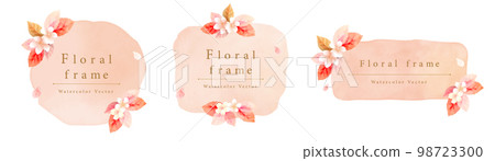 Frame title of watercolor flowers and leaves 98723300