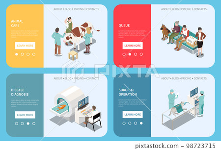 Veterinary Animal Care Isometric Concept 98723715