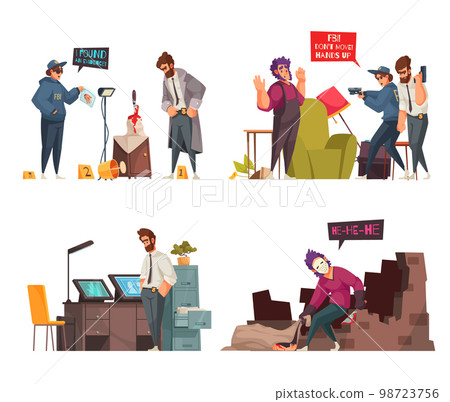 Detective Cartoon Concept Detective Cartoon Concept 98723756