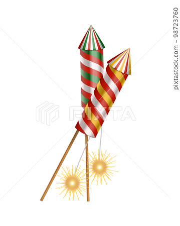 Diwali Firecrackers Realistic Composition 98723760